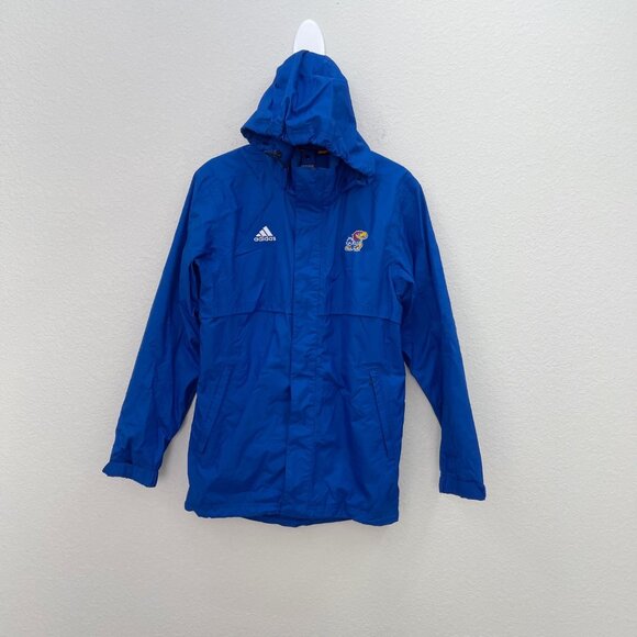 Adidas Scorch Clima Proof Kansas University Jayhawks Windbreaker Jacket Mens XS - Picture 1 of 10